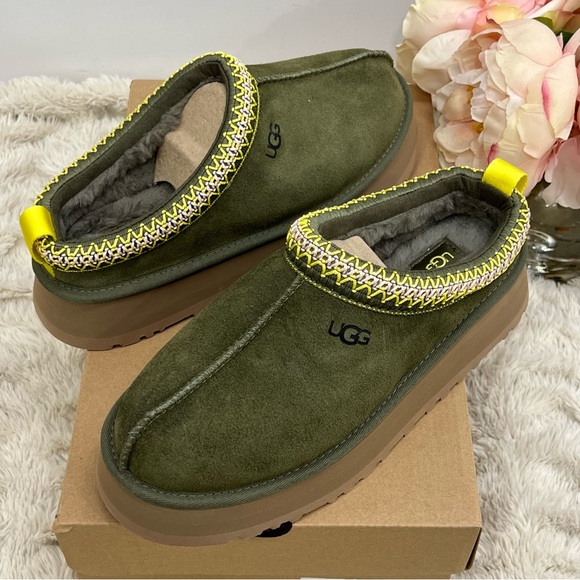 UGG TAZZ Platform Slippers RARE NEW IN BOX Burnt Olive - Picture 5 of 14